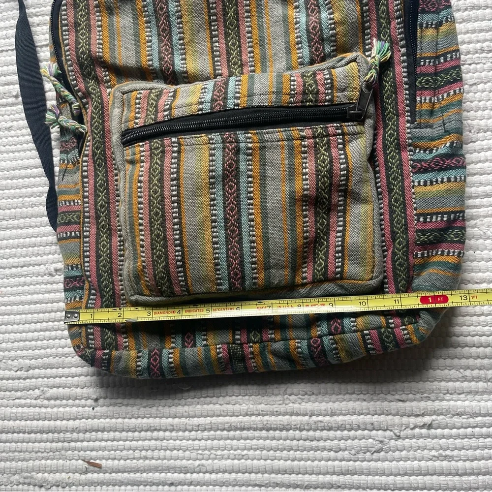 Boho Cotton Full-Sized Handwoven Cotton Gheri Backpack
